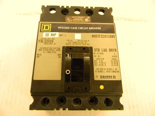 SQUARE-D Molded Case Circuit Breaker FAL32020 3-Poles 20 Amp