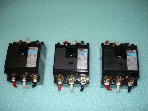 (3) fuji electric ea33m/ ea33 auto breaker 3 pole 220v for sale