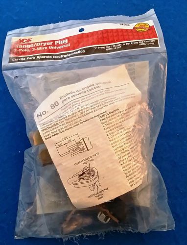 Ace Universal Range Dryer Plug 3-Pole, 3-Wire 31932 - BRAND NEW