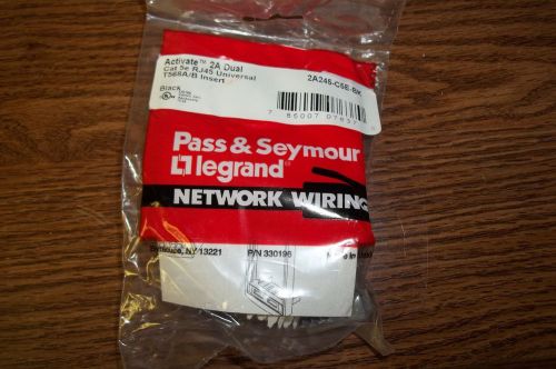 Pass &amp; Seymour Activate 2A Dual CAT5E RJ45 universal T568A/B black lot of 10