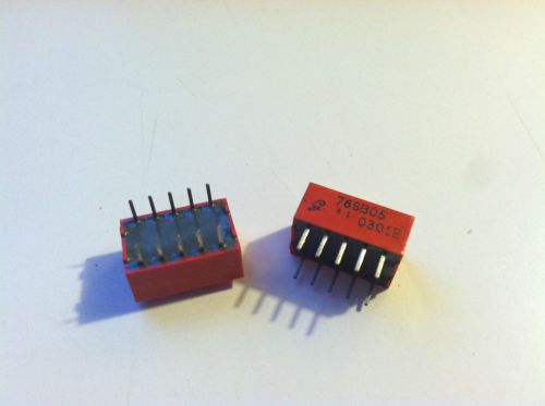 NEW 2PCS GRAYHILL 76SB05 5 POS PIANO DIP SWITCH