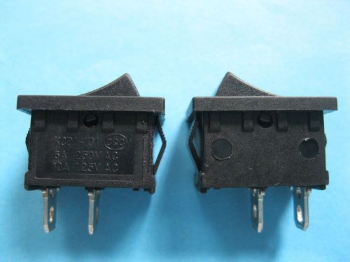 600 pcs rocker switch on/off 2pin 6a 10a black cap kcd1 21x15mm w/o led light for sale