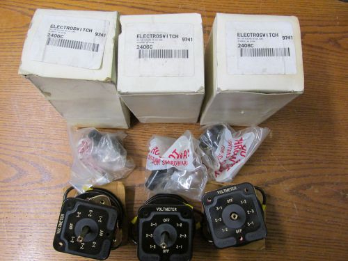 New nos lot of 3 electroswitch 2406c voltmeter transfer switch 6 wire for sale