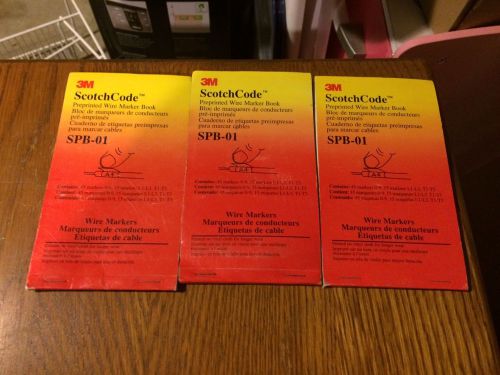 Lot of 3 3M ScotchCode Preprinted Wire Marker Book SPB-01