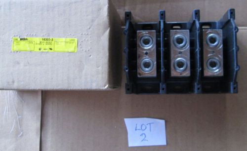 (1) Line Bussmann 16303-3 Connecting  Block 310A, 600V, 350MCM-6 Cu Buss