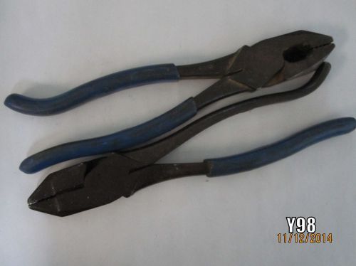 LOT OF 2 Vintage Klein D2000-8 8&#034; Heavy-Duty Side-Cutting Pliers