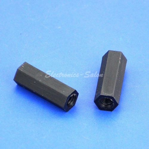 500pcs 15mm/0.59&#034; Black Nylon M3 Threaded Hex Female-Female Standoff Spacer.