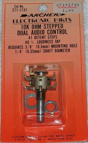 Archer 10k ohm stepped dual audio control - nos for sale