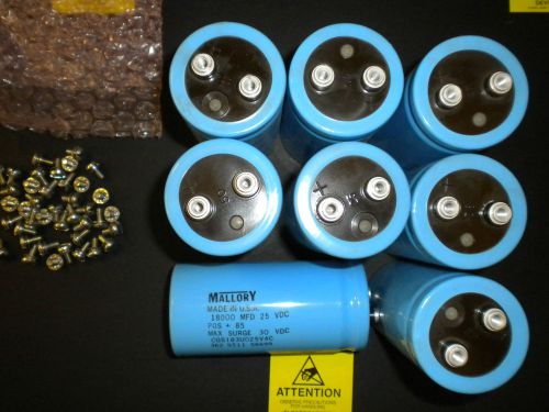 CGS183U025V4C MALLORY CAPACITOR 18000 MFD 25 VDC LOT OF 8 UNITS