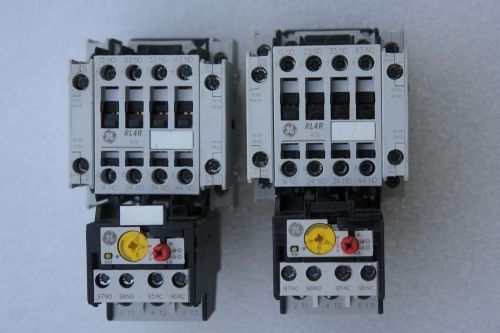 Ge contactor rl4r, ge rt1n overload relay &amp; bcll11 auxiliary contact ( lot of 2) for sale