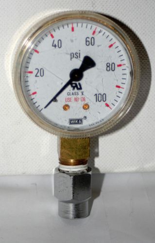 0-100 Psi   2&#034; DIAL  1/4IN NPT W/1/8&#034; NPT Adapter  PRESSURE GAUGE  WIKA