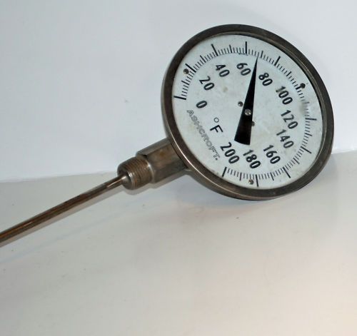 ASHCROFT GAUGE 0-200 WITH 13&#034;  STEM &amp; RESET SCREW