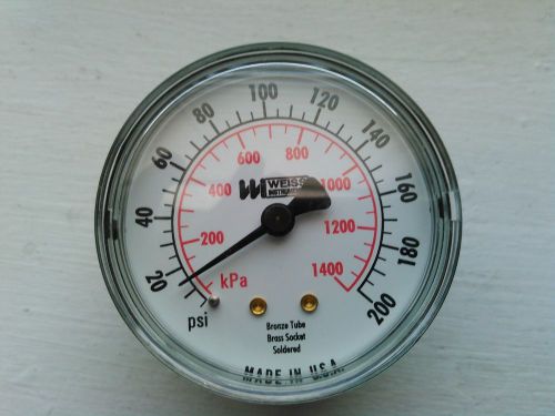 Weiss 200 PSI 2.5&#034; Pressure Gauge 1/4 NPT  USA