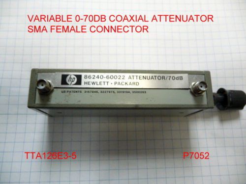 COAXIAL VARIABLE ATTENUATOR HEWLETT PACKARD 0- 70DB 86240-60022