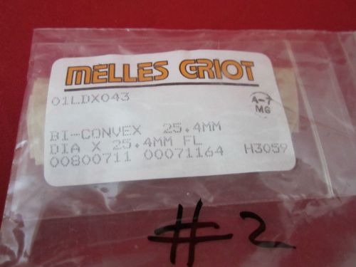 MELLES GRIOT OPTICS OPTICAL BI CONVEX LENS 25.4 mm DIA FL 25.4 mm DIA BIN#2