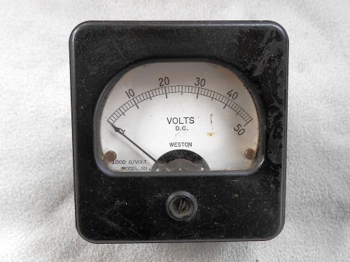 VINTAGE WESTON D.C. VOLTS HAM RADIO COMM PANNEL METER GAUGE MODEL 301 1000/VOLTS