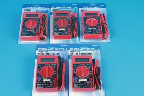 Lot of 5 CEN-TECH CENTECH 69096 98025 7 function digital multimeters NEW!!!