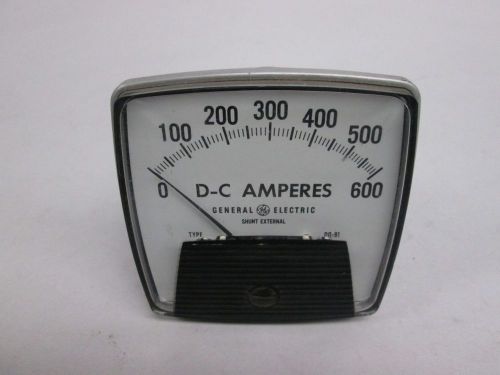 General electric 0-600 dc amperes panel meter d282036 for sale