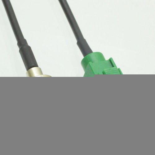 Fakra SMB E 6002 female jack to IEC PAL RCA-TV female  RG174 pigtail Green TV1