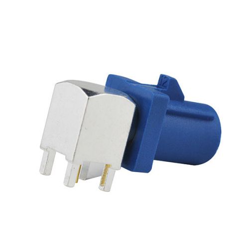 Fakra SMB Plug PCB mount angled Male RA connector Blue for GPS Audio telematics