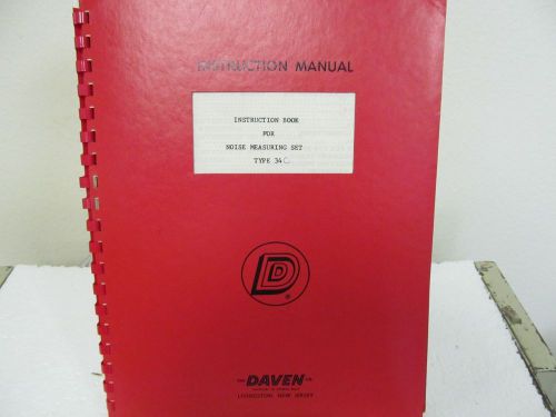 Daven Co. 34C Noise Measuring Set Instruction Book w/schematic