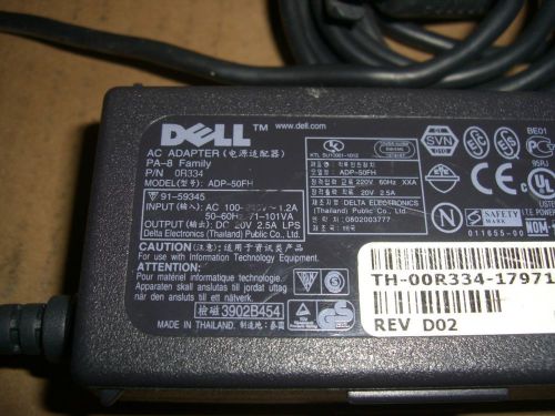 Genuine dell adp-50fh or334  91-59345  ip 110-240v 50/60hz 1.2a  op 2.0v 2.5a for sale