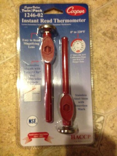 2 pk pocket instant read cooking thermometers cooper atkins 1246-02-2 0-220f for sale