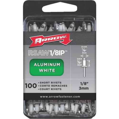 Arrow fastener rsaw1/8ip arrow rivets-1/8x1/8 wht alum rivet for sale