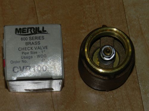 MERRILL BRASS NON RETURN CHECK VALVE for water oil air