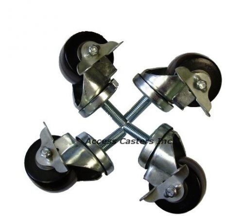 DVLCASET12 Vending Machine Swivel Caster Set of 4 2000 lb Capacity, 1/2&#034;-13 Stem