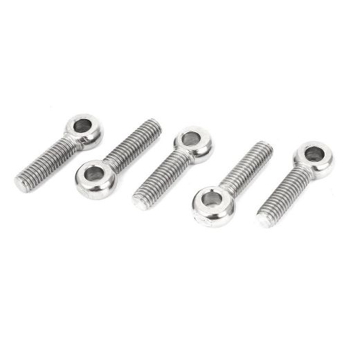 M6 x 25mm Machinery Shoulder Lifting Stainless Steel Eye Bolt 5 Pcs