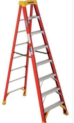 WERNER 6208 Single Sided Stepladder, Fiberglass, 8 ft., 300 lb., 7 Steps