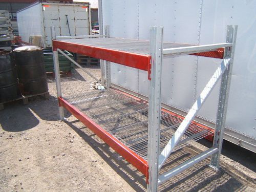 4 sections 60&#034;h x 40&#034;d Ridg-u-Rak Pallet Racks Racking Heavy Duty Slotted