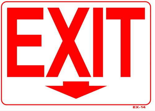 EXIT (Down Arrow) - 10&#034;x14&#034; Sign EX-14