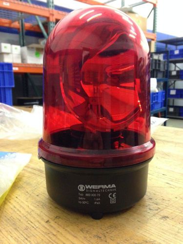 WERMA SIGNALTECHNIK 883 X00 75 ROTATING BEACON W/ 6 SPARE BULBS RED