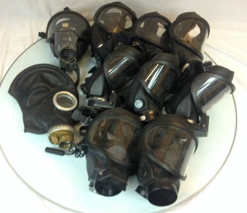 Lot of 9 msa m3c2 medium full face respirator scba esp gas mask for sale