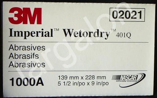 3M Imperial Wetordry 401Q 1000 sandpaper 5-1/2&#034; x 9&#034; 02021 (1 sheet) NEW