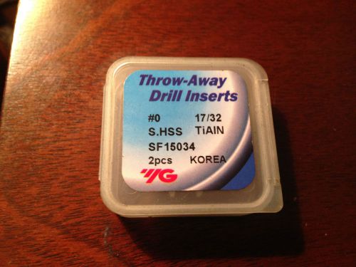 THROW AWAY DRILL INSERTS #0 17/32 2PCS SF15034 S.HSS KOREA