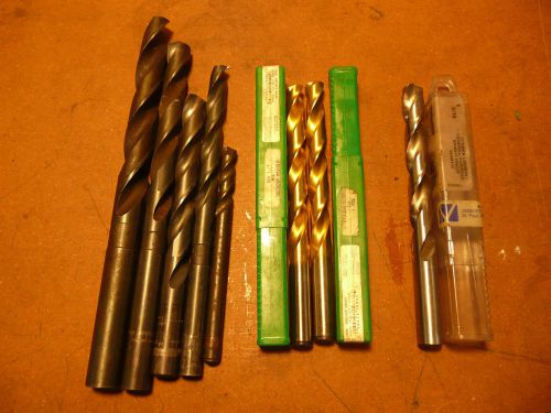 Lot of 8 large drills, long drill bits lot 4