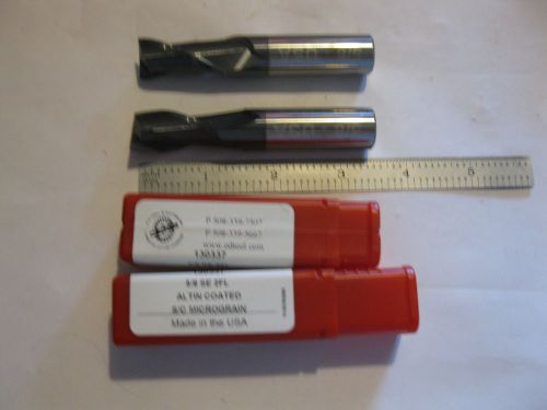 2 new o.d.tool solid carbide 5/8&#034;  end mills.2 flute.coated. for sale