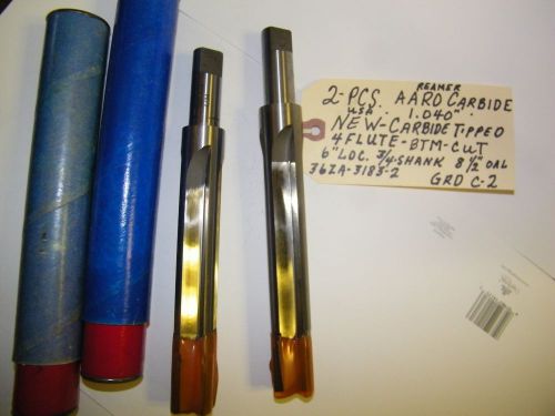 2-PCS - AARO CARBIDE - USA -CARBIDE TIPPED REAMER -COUNTERBORE -1.040&#034;, BTM CUT