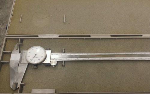 NICE  MITUTOYO  12&#034; DIAL CALIPER 505-645-50  W/ PLASTIC  CASE (light use)