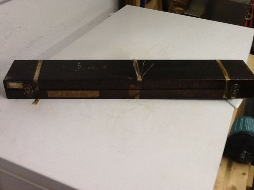 Vintage machinist vernier caliper box brown &amp; sharpe 26&#034; box only for sale