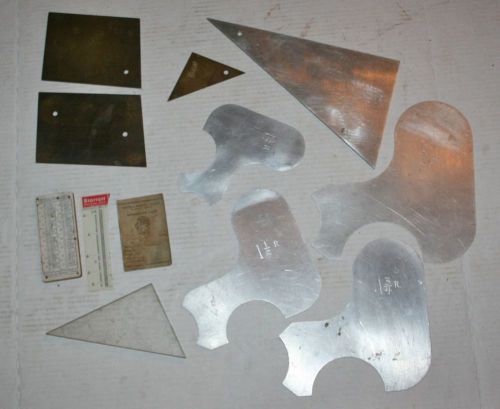 VINTAGE MACHINISTS ITEMS PATTERNS BLOCKS 1960&#039;s UNION CARD ETC. BRASS ALUMINUM