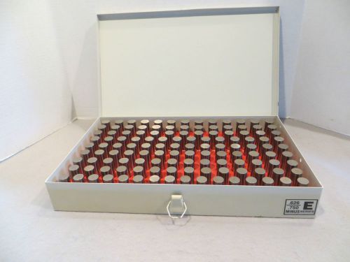 Vermont Gage Machinist .626-.750 Steel Pin Gage Set Minus E Series