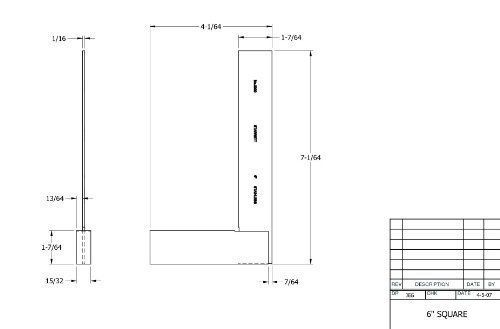 Starrett 3020-6 Toolmakers Grade Stainless Steel Square, 3-29/32&#034; Beam Length,