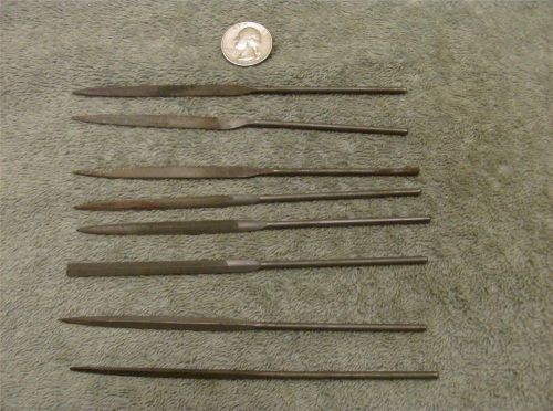 Lot of 8 unknown maker 6 in. jewelers/gunsmith files for sale