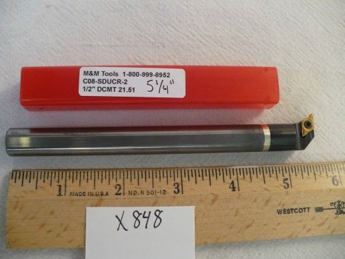 1 NEW 1/2&#034; CARBIDE BORING BAR C08-SDUCR-2. TAKES DCMT 21.51 CARBIDE INSERT. X848