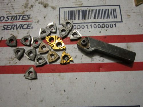 18 Kennametal plus others Carbide Turning Inserts w/ Holder Metal Lathe Brake