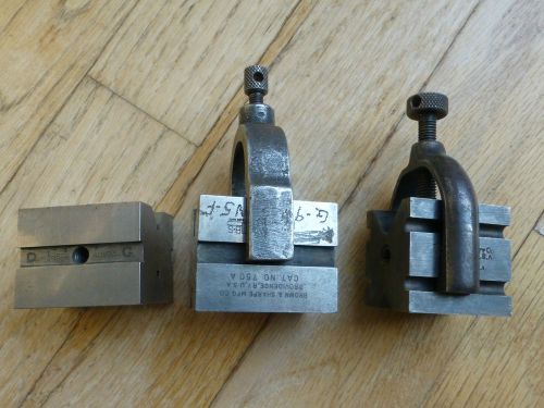 3 VINTAGE V BLOCKS 1 STARRETT NO. 271  LUFKIN NO. 905, BROWN &amp; SHARPE NO. 750 A